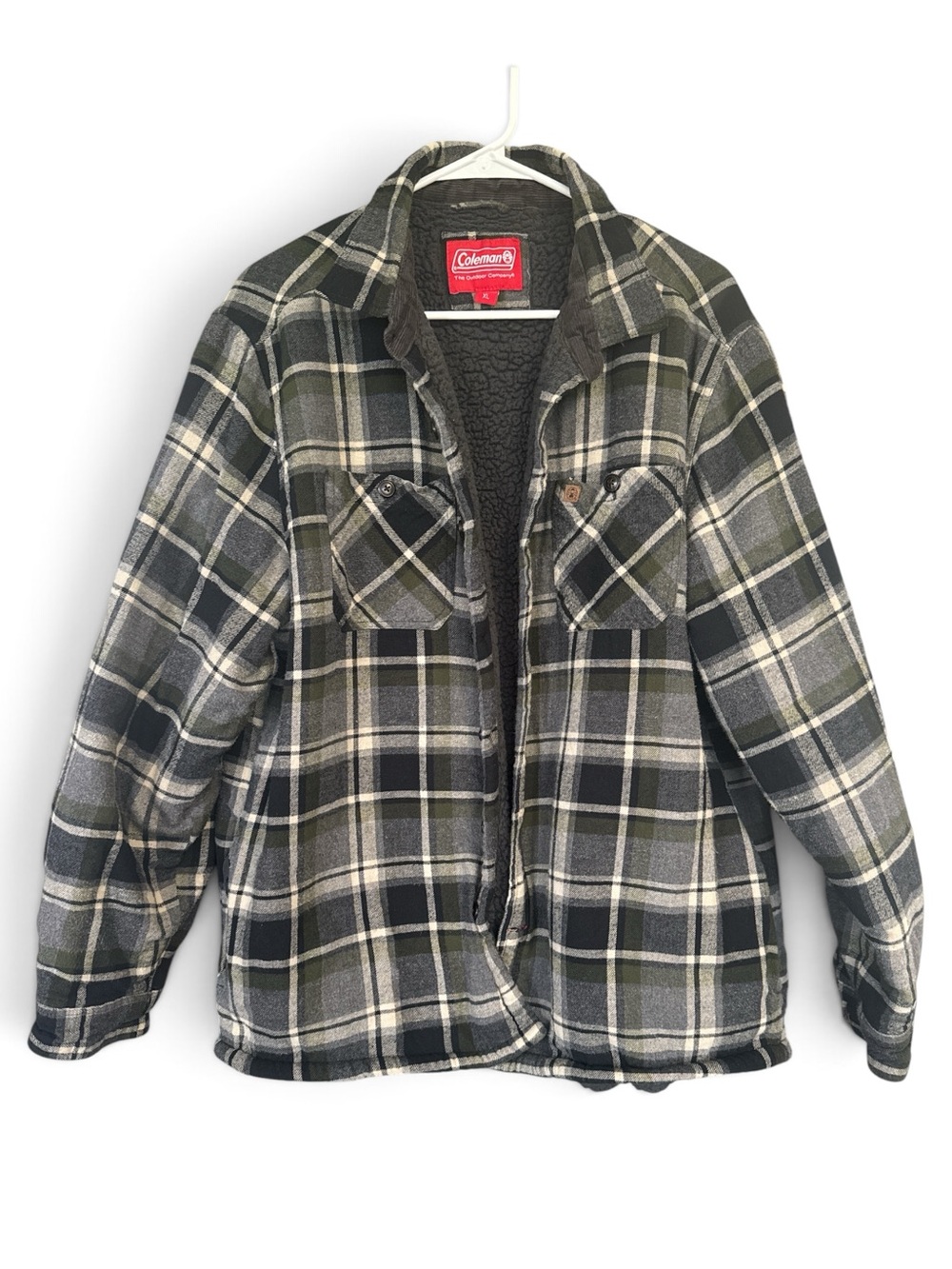 Coleman Men's Green Plaid Sherpa-Lined Jacket XL